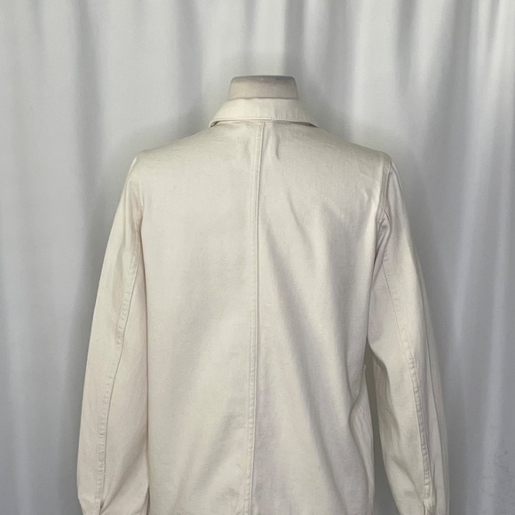EVERLANE Denim Chore Jacket Bone Pockets Cream Off-White Outdoors X-Small - Picture 12 of 16